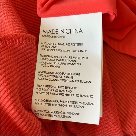 SIZE M CLUB MONACO JADRIEN WRAP MIDI SLEEVELESS RIBBED LINED DRESS CORAL ORANGE - Picture 6 of 7